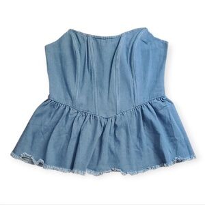 Altar’d State Blue Denim Corset Top XXS